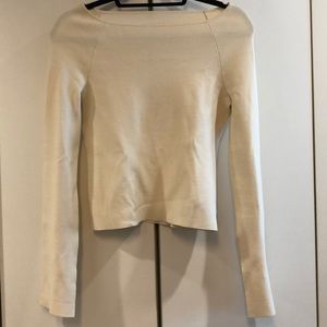 Off the shoulder cream long sleeve top size S